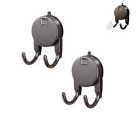 Suction Cup Double Hook, Strong Pressure Adhesion, 6x10x3.8cm, Suction Cup Hooks, Bathroom Towel Holder, Space Saving Design, for for Home Kitchen Shower Glass Towel Robe (Gray(2pack))