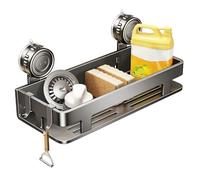 Suction Cup for Sink as Sponge Holder, Drill-Free Wall Mount with Suction Cups, Drain Bathroom Suction , for Tea Towel, Washing Sponge, Shampoo, Soap, Shower Gel, Sink