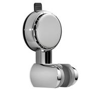 Suction Cup Hand held Shower Head Holder- Reusable - 5 Angles Adjustable - Bathroom Wall Mount Shower Wand Holder - Matte Black (Polished Chrome)