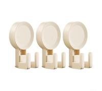 Suction Cup Hangers for Shower Strong Adhesion to Smooth Walls for Hanging Bathroom Essentials (3 Double hook)