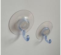 Suction Cup Hooks 2-Pack Transparent Blue Hooks For Bathroom Kitchen
