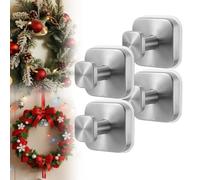 Suction Cup Hooks, 2025 New Model No-Drill Suction Cup Hooks, Wreath Hangers for Front Doors, Metal Towel Hooks for Window, Door, Bathroom Mirrors for Daily Use(Silver,4PCS)