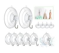 Suction Cup Hooks, Clear,12 PCS Combo Set, 2 Large 6 Medium 4 Small