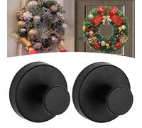 Suction Cup Hooks for Door Wreaths, 2025 Upgraded No Drill Stainless Steel Suction Cup Hooks, Wreath Hooks for Wooden Front Door, Shower Wall, Bathroom, Mirror (2pcs-c)