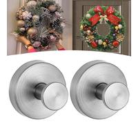 Suction Cup Hooks for Door Wreaths, 2025 Upgraded No Drill Stainless Steel Suction Cup Hooks, Wreath Hooks for Wooden Front Door, Shower Wall, Bathroom, Mirror (2pcs-b)