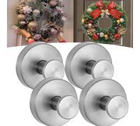 Suction Cup Hooks for Door Wreaths, 2025 Upgraded No Drill Stainless Steel Suction Cup Hooks, Wreath Hooks for Wooden Front Door, Shower Wall, Bathroom, Mirror (4pcs- B)
