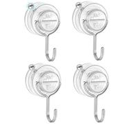 Suction Cup Hooks for Shower, Twist-Lock, Heavy Duty, Removable, 4 Pack