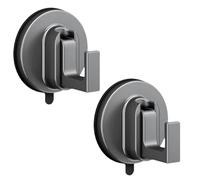 Suction Cup Hooks for Shower, Upgraded Strong Vacuum Suction Cup Hooks for Front Door Wreaths, Removable Towel Hooks for Bathroom Window Glass Door Wall, Bath Robe Looafh Hook for Hanging - 2 Pack