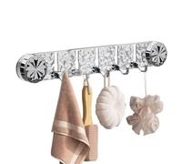 Suction Cup Hooks for Shower - Utility Rail PET Non-Slip 5 Hooks, Waterproof Towel Rack Organizer No Drilling, Polished Tile Hanging Bracket for Window