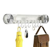 Suction Cup Hooks, No Drill Adjustable Rail, Heavy Duty Vacuum Suction Wall Hooks Waterproof Reusable Organizer Rack, PVC Hook System with Space Saving Design, 8 Hangers Storage Hook for Bathroom