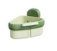 Suction Cup Kitchen Sink Strainer, Triangle Sink Drain Filter Basket & Food Scrap Catcher, Space-Saving Corner Sink Organizer with Efficient Drainage to Prevent Clog, Easy Clean (Green)