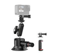 Suction Cup Mount for Action Cameras iPhone - ULANZI SC-01 3in Pump-actived Vacuum Suction Mount Magic Arm Phone Holder Action Cam Adapter Car Boats Windshield Window Mount for Action Cameras