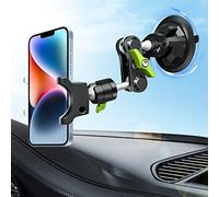 Suction Cup Phone Mount 360 Rotating Universal Ball Head Arm for Car Dashboard Windshield Vehicle Sunroof (Black)