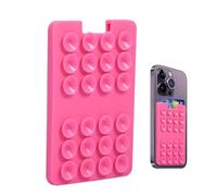 Suction Cup Phone Mount - Phone Wallet | Sticky Phonee Holder, Up to 3 cards storage Adhesive Card Mount for Phones Reliable Fixation Phones Holding Tool for Window, Wall, Shower, and Mirror Pink