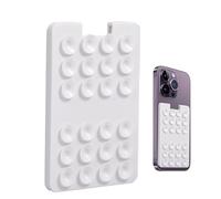 Suction Cup Phone Mount - Phone Wallet | Sticky Phonee Holder, Up to 3 cards storage Adhesive Card Mount for Phones Reliable Fixation Phones Holding Tool for Window, Wall, Shower, and Mirror White