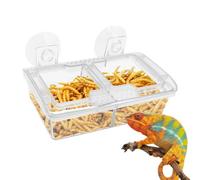Suction Cup Reptile Feeder Double Compartment Anti-escape Food Bowl
