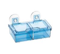 Suction Cup Reptile Feeder Double Compartment Anti-escape Food Bowl