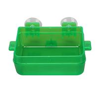 Suction Cup Reptile Feeder Escape Proof Anti Escape Detachable Food Water Bowl for Gecko Lizard Bearded Dragon Green Plastic (S)