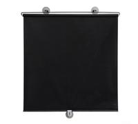 Suction Cup Retractable PVC Roller Blinds, No-Drill Blackout Window Shades for Home or Office, 125x50cm(Black)