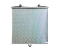 Suction Cup Retractable Sunshade Roller Blinds, No Drill Blackout Window Blind for Home Office or Car, Easy Install Silver Awning Shade(125X45)