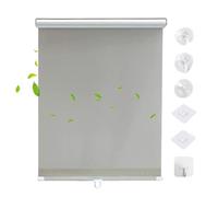 Suction Cup Roll up Blind No Drilling,30/35/45/50/68/75cm Blackout Curtains,Uv Protection Thermal Insulated Roller Shades,Temporary Blackout Blind Window Curtain,Adjustable,Grey-75x125cm(29.5x49.2in)