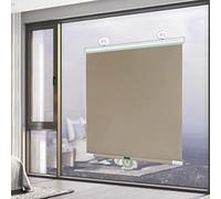 suction cup roller blind-blackout curtains-balcony indoor roller blinds, insulated/UV resistant, temporary privacy Shade for windows and doors, 35×125/50×125cm, adjustable,Gold-45x125cm/18x4