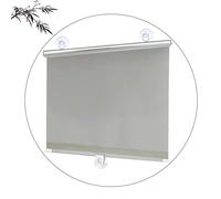 Suction Cup Roller Blinds,Blackout Waterproof Fabric Window Roll up Shade,Thermal Insulated,Uv Protection,Retractable Portable Window Cover Curtain,No Drilling Installation,Grey-68x125cm/26.8x49.2in