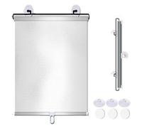 Suction Cup Roller Blinds for Windows, Blackout Roller Blinds, No Drilling Sunshade Thermal Insulation and Sun Privacy Screens with UV Protection Waterproof Fabric (White,40x125cm)