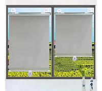 Suction cup roller blinds,no-drill roller blinds,portable balcony curtains,thermal insulation and sun protection,temporary blinds for windows and doors,many sizes,Grey-68x125cm/27x49in