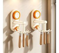 Suction Cup Rotating Hook, 360° Swivel Wall Mounted Kitchen Hanger for Utensils, Towels, and Keys, Reusable No Drilling, Easy to Install