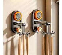 Suction Cup Rotating Hook, 360° Swivel Wall Mounted Kitchen Hanger for Utensils, Towels, and Keys, Reusable No Drilling, Easy to Install