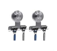 Suction Cup Shaver Holder 2 Pack 6x10cm Stainless Steel Twist for Lock | Holds up to 15 lbs installs on smooth surfaces for razors towels loofahs multiple color options