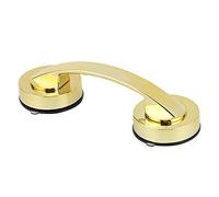 Suction Cup Shower Grab Bar with Anti Slip Plastic Handle No Drilling Bathroom Safety for Bathtub Toilet and Glass Door Wall Grip Assist (Gold)