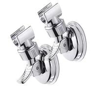 Suction Cup Shower Head Holder, 2Pcs Adjustable Bracket for Bathroom, Chrome Polished, Removable