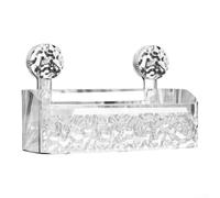 Suction Cup Shower Organiser for glacier Style - High Capacity Bathroom Shelf for Wet Areas with Quick Drain Holes Silver 31x12(Large Transparent)