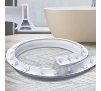 Suction Cup Shower Threshold Water Dam Barrier, Silicone Wet Room Bathroom Floor Seal, Collapsible Shower Retention Barrier Water Stopper for Bathroom Dry and Wet Separation