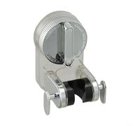 Suction cup showerhead holder for wall mounting, adjustable height and angle with strong suction for secure placement in wet environments, no drilling needed (Silver)
