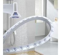 Suction Cup Silicone Threshold Water Dam, Collapsible Shower Barrier and Water Retention System, Bathroom Retainer Seal Strip Stay Dry Retainer for Wet and Dry Separation