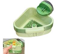 Suction Cup Sink Corner Rack, Green Sink Strainer Basket, Durable Corner Sinks, Practical Suction Cup Storage Rack Suitable for Kitchen Food Waste Collectors