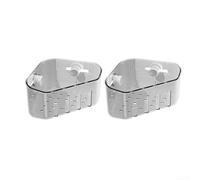 Suction Cup Sink Corner Rack, Upgraded Organiser for Sponges Scrubbers Multi Functional Bathroom Drain Shelf(silver)