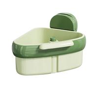 Suction Cup Sink Corner Rack, Upgraded Sink Strainer Basket, Corner Kitchen Sink Caddy Suction Cup Sponge Holder, Triangle Sink Drainer Basket (1*Green)