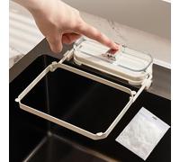 Suction Cup Sink Strainer, Suction Cup Kitchen Sink Filter Rack, Sink Drain Strainer Basket for Food Waste, Rack Mesh Bag Drainer Basket Suction Cup Shelf with 100 Filter Mesh Bags (Beige)