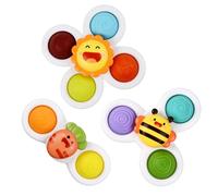 Suction Cup Spinner Toys - 3PCS Windmill Spin Spinners, Sensory Early Education Toys, Suction Cup Wheels for, Interactive Play Toy for Dining Tables, High Chair, Travel, Motor Ski