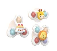 Suction Cup Spinner Toys for Kids 1-3, Bath Rotating Sensory Fidget Toy Spinner with Strong Suction, Travel Shower Airplane Car Seat Activity Toy for Boys Girls