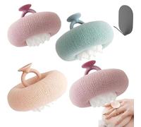 Suction Cup Super Soft Bath Sponge Flower, 2pcs Magic 2 in 1 Sunflower Bath Ball, 2026 Upgraded ponge Mesh Pouf Exfoliating Shower Ball with Finger Rings for Women and Men (4pcs)
