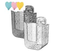 Suction Cup Tissue Organizer, Kitchen Wipes Storage Box, Multifunctional Anti-Glue Glacier Pattern Tissue Box, Punch-Free Wall Mounted Wipes Holder for Bathroom (2pcs-C)