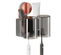 Suction cup toothbrush rack with drainage design for bathroom wall mounting keeps toothbrush dry and within reach without drilling (Rose gold)