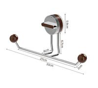 Suction Cup Towel Rack Stainless Steel Wall Mounted Hanger for Bathroom or Kitchen No Drill Easy Install Space Saving Storage Rail, Silver