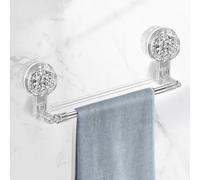 Suction Cup Towel Rail 30cm,Wall Mounted Towel Rack Adjustable Bathroom Towel Bar, No Drilling Vacuum Towel Racks Holder With Suction for Bathroom Kitchen,Transparent