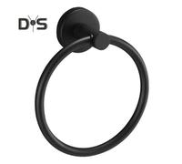 Suction Cup Towel Ring Wall-Mounted Metal Holder Solid Color Easy to Install Bathroom Hand Towel Holder Hanger Hook